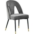 thumbnail image 2 of Meridian Furniture Akoya Velvet Dining Chair, Gray (Set of 2), 2 of 6