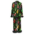 thumbnail image 4 of Christmas Pajamas Women Silk Satin Soft Sleepwear Outfits Long Sleeve Button Down Pjs Set Christmas Lounge Sets for Women, 4 of 4