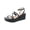 Black, variant on Womens Faux Leather Braided Ankle Strap