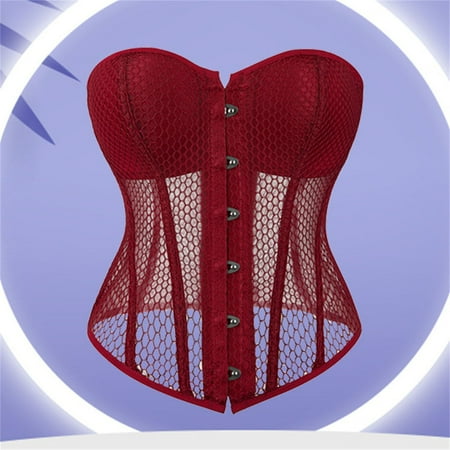 Mashaouyo Womens Shapers Waist Trainer Heavy Duty Steel Boned Underbust Mesh Corset Body Shaper
