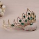 thumbnail image 2 of Magnífica corona de novia de estilo europeo, noble corona de cristal artificial con diamantes de imitación para mujeres, accesorios de joyería para el cabello de desfile de bodas (imitación de oro de, 2 of 4