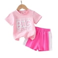 thumbnail image 6 of Gubotare Girls Clothing Sets Athletic Girls Shorts Set Short Sleeve Striped Tops and Shorts with Pockets 2 Pcs Outfits Summer Sport Tracksuits (Pink,Size 3-4 Years), 6 of 9