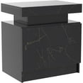 thumbnail image 5 of YSNW LED Nightstand LED Bedside Table with 2 Drawers, Wooden Cabinet Unit with LED Lights for Bedroom, End Table Side Table for Bedroom Living Room(Black Gold), 5 of 15