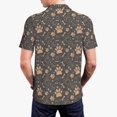 thumbnail image 3 of Balery Animal Paw Printed Men’s Short Sleeve Polo Shirt, Midweight Men's Shirt,Golf Polo shirts -Medium, 3 of 8