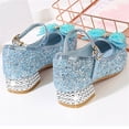 thumbnail image 5 of Mary Jane Princess Shoes with Shiny Bow, Glitter Girls Party Shoes, Flower Girl Shoes for Banquets, Birthday Parties, Cosplay Dance Shoes Blue 13 M, 5 of 6