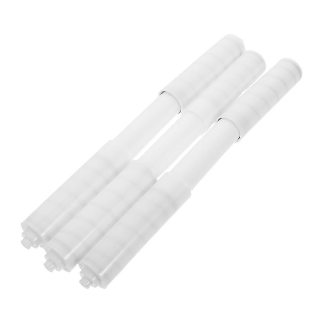 SEWCHICS 3Pcs Spring Loaded Toilet Paper Roller Replacement Rods White Plastic Compatible with Most Holders