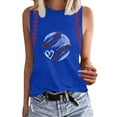 thumbnail image 2 of Blue Women's Tanks, Ladies Spring/Summer Round Neck Baseball Letter Print Be Your Own Sunshine Sleeveless Tank Top,Women's Tanks & Camis S, 2 of 4