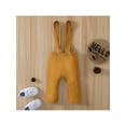 thumbnail image 4 of Seyurigaoka Infant Baby Summer Suspender Pants, Solid Color Knitting Ribbed Bib Pants Sleeveless Overalls Clothing, 0-18 Months, 4 of 9
