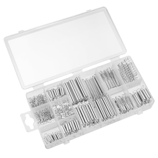 KAKOWELY Spring assortment 200PCS Spring Assortment Spiral Spring Galvanized Spring Set Spring Rate Extension Spring0.47"X0.31"X0.2"