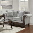 thumbnail image 3 of JERFIT Modern Gray Chenille Sofa and Loveseat Set with Carved Wood Frame for Living Room, 3 of 9