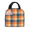thumbnail image 1 of Balery Warm Orange Plaid Bolsa de Almuerzo Aislada – Caja de Almuerzo con Papel de Aluminio Grueso, Mantiene la Comida Fresca por 4 Horas, 1 of 8