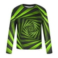 thumbnail image 4 of Tawop T Shirts for Men Crew Neck Long Sleeve Pullover Graphic Geometric Casual Army Green L, 4 of 5