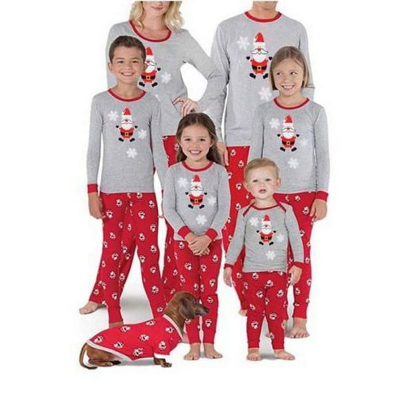 Michellecmm Xmas Matching Family 2PCS Pajamas Set, Santa Claus Family Sleepwear Collection Christmas Sleepwear Nightwear Long Pajamas Set