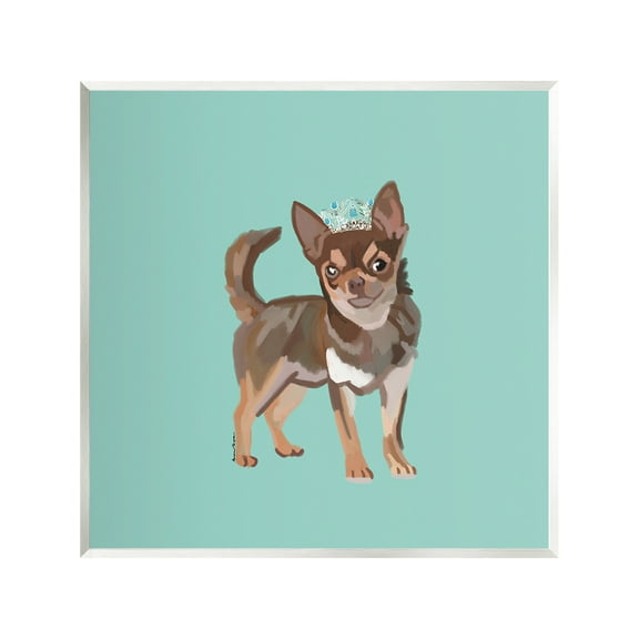 Stupell Industries Chihuahua with Crown Animals & Insects Painting Unframed Art Print Wall Art, 12 x 12