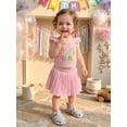 thumbnail image 4 of BemeyourBBs Toddler Baby Girl Birthday Outfit 1 2 3 4 5 Years Old Birthday Clothes Letter Embroidery Ruffled Fly Sleeve Striped Tank Tops Pleated Pleated Skirts Set 2Pcs Toddler Girl Summer Clothes, 4 of 6