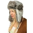 thumbnail image 3 of Urban Outfitters Wool & Faux Fur Knit Winter Trapper Aviator Hat - Grey / Cream, 3 of 3
