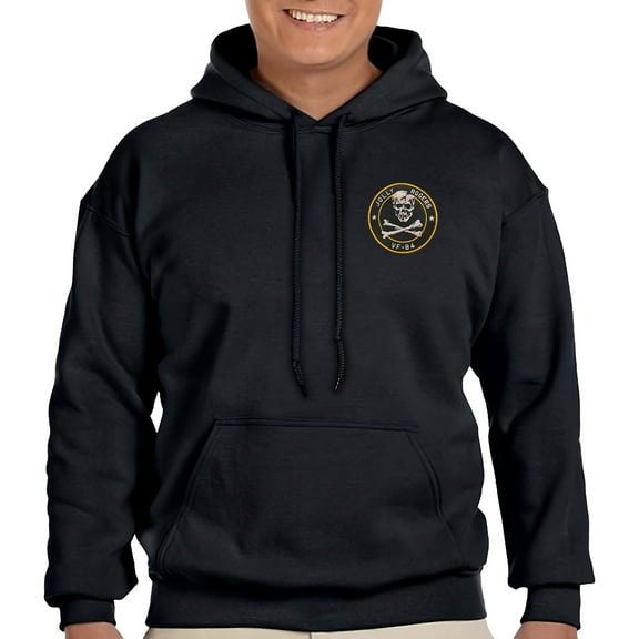 Jolly Rogers VF-84 Double Sided Embroidered Chest Logo Hoodie -5XL