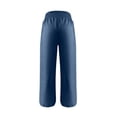 thumbnail image 6 of DuoJiaJ Womens Wide Leg Pants, High Waist with Pockets Tie Front Loose Blue S, 6 of 6