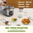 thumbnail image 4 of MOOSUM 3-Cup Uncooked Rice Cooker Small, Healthy & Safe Stainless Steel Inner Pot, One-Touch Multifunction for Rice/Sauté/Yogurt, Dishwasher Safe, 1-3 People Size, Silver, 4 of 6