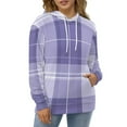 thumbnail image 4 of Purple Plaid Pattern Fabric Design 3d Sweatshirts Hoodie Fashion Casual Personality Men's Women Street Hoodie Pullovers Long Sleeve Comfortable Top, 4 of 6