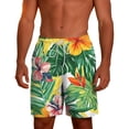 thumbnail image 4 of Beach Board Shorts With Tropical Print Layer Design For Summer Swimwear And Wear, 4 of 5
