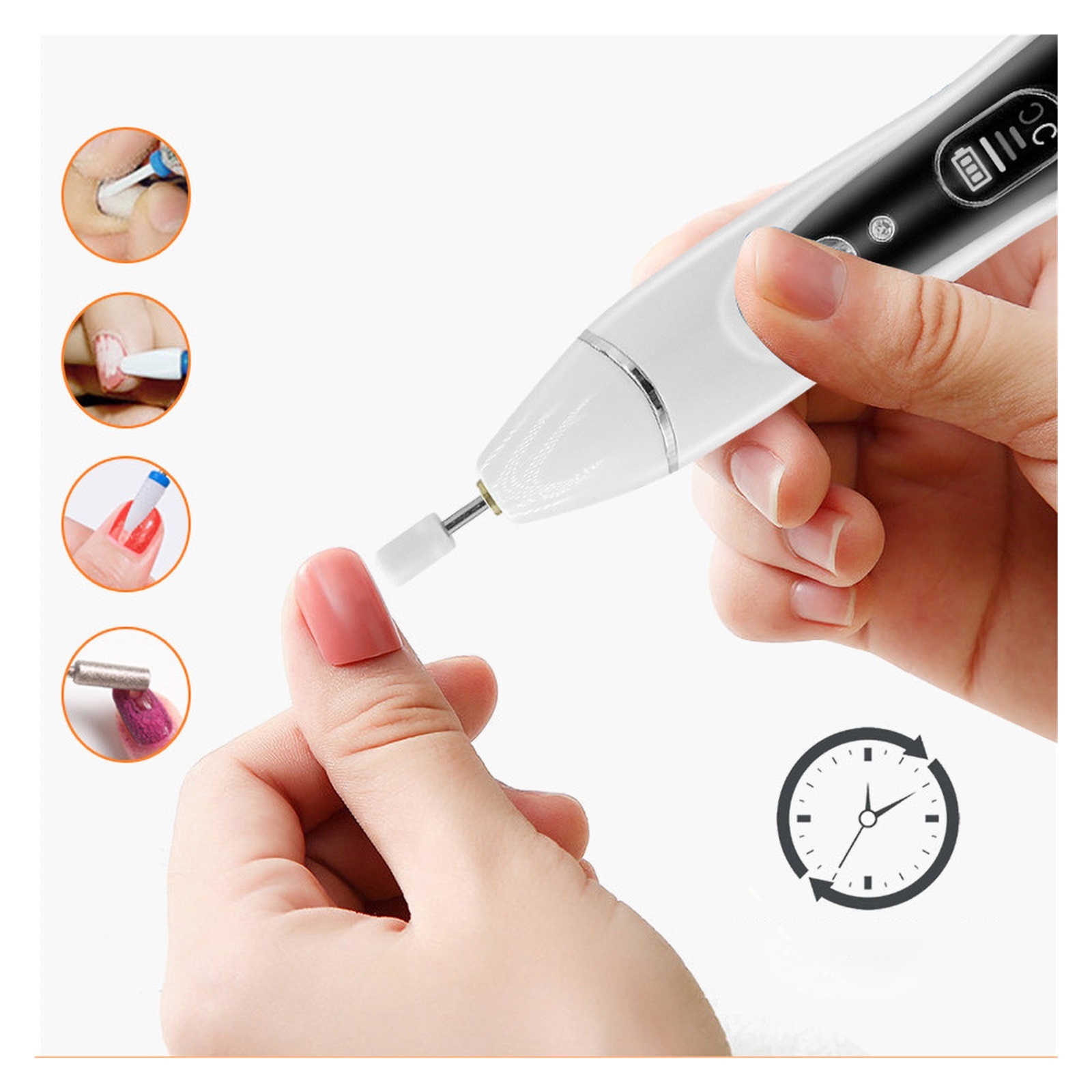 Wireless 15000RPM Nail Machine Rechargeable Manicure Machine Cordless Electric Nail Drill Machine Nail File For All Gel ,Low Noise