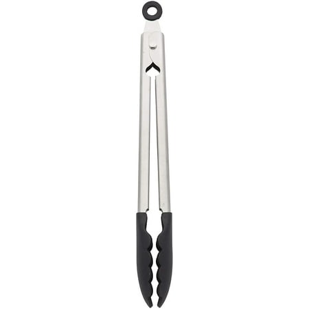 

Silicone Tipped Stainless Steel Tongs 10.26 Inch Black