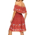 thumbnail image 3 of Guardurnaity Vestido corto informal Floral Cómodo Sundress Playa Vacaciones Danza Fiesta Viajes Verano Ropa de moda Desgaste Prendas para la parte del cuerpo Rojo SG, 3 of 6
