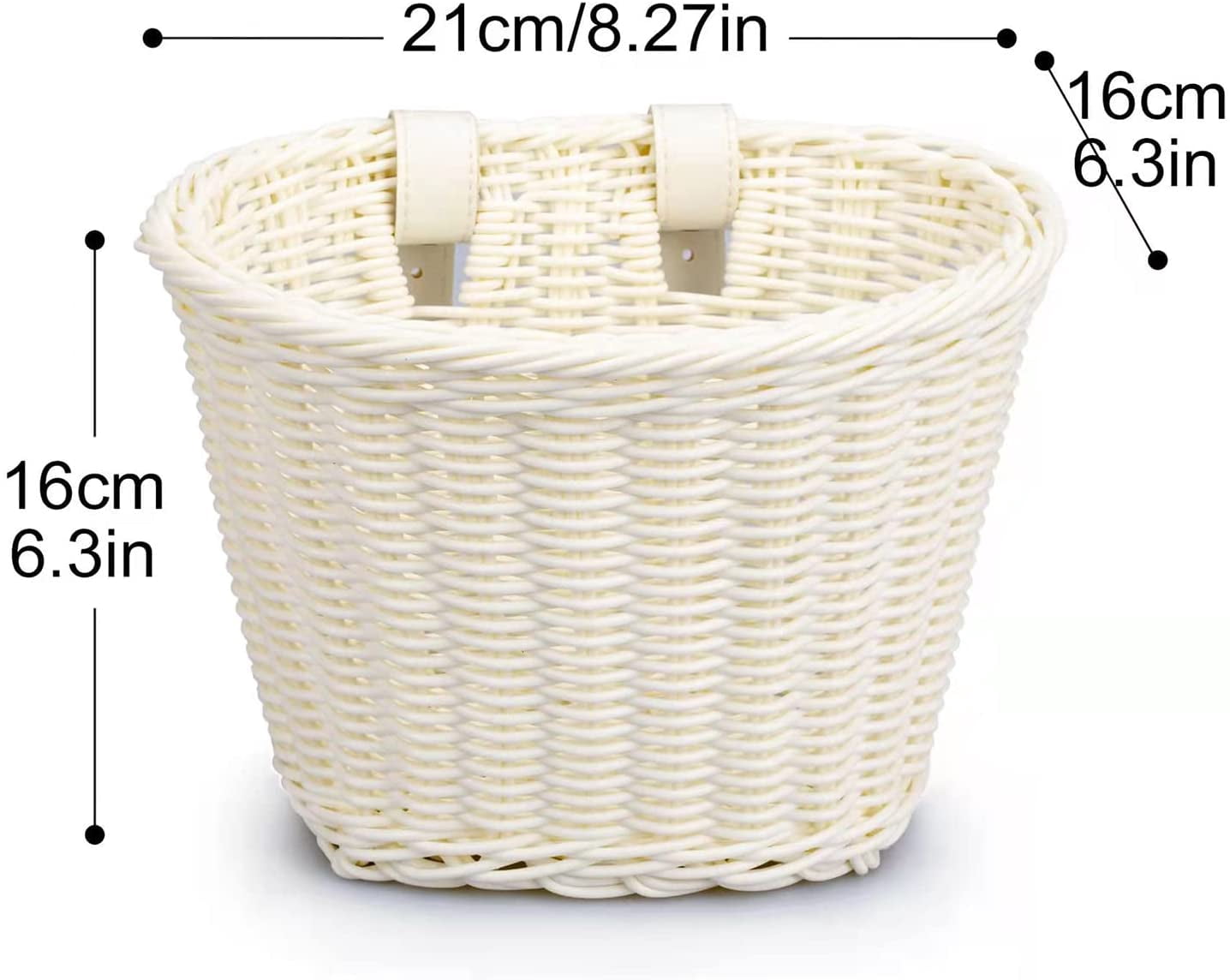 Kid's Bicycle Basket Colored Tassels Wicker Front Handlebar Bike Basket with Streamers Bell and Stickers Bicycle Decoration for Girls and Boys