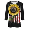 thumbnail image 5 of Cavosen USA Shirt 3/4 Sleeve Crew Neck Dressy Patriotic Tee 250 Years Red White and Blue Graphic Shirt Summer Basic Tops, 5 of 5