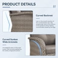thumbnail image 6 of Giantfurnni 3PCS Patio Wicker Furniture Set Outdoor Rattan Swivel Rocking Chairs with Side Table Outdoor Glider Rocker Bistro Set with Cushions, 6 of 10