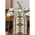 thumbnail image 2 of Brown Southwestern Table Runner Boho Ethnic Geometric Farmhouse Tablerunners 13 x 120 Inch, Table Decorations Tabletop Scarf for Summer Gathering Holiday Farmhouse Kitchen Dining Decor, 2 of 6