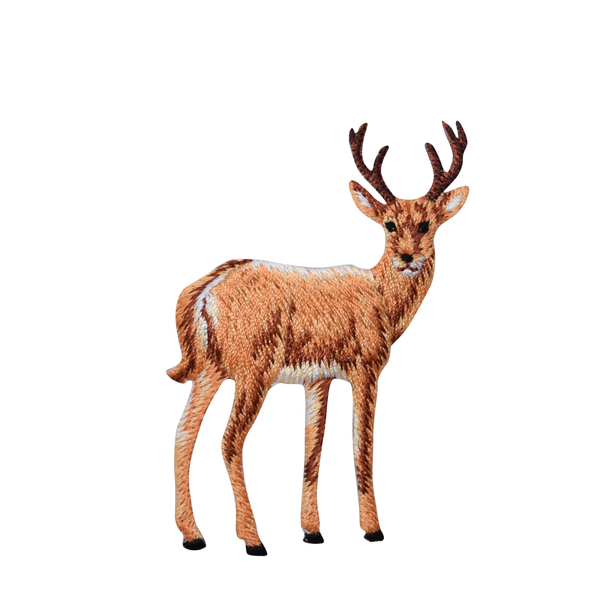 Natural Deer Standing Right Iron on Applique//Embroidered Patch