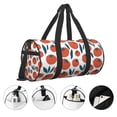 thumbnail image 5 of Xecao Hand Drawn Tomatoes print Round Travel Duffel Bag is a foldable gym bag with an inner pocket, perfect for travel sports, 5 of 8