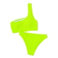 thumbnail image 4 of One Shoulder Swimsuits for Women,Textured Stretch Fit Bikini Sets,Seamless Bras and Cheeky Briefs, 4 of 6