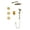 Brushed Gold, variant on Shower System with Shower Head, Hand Shower, Slide Bar, Bodysprays, Shower Arm, Hose, Valve Trim, and Lever Handles
