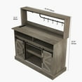 thumbnail image 5 of Uforic 52" Farmhouse Coffee Bar Cabinet, Barn Door, Wine Glass Rack, USB Ports & Hooks, Washed Gray, 5 of 8