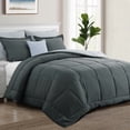 thumbnail image 2 of Aisbo Dark Grey/Light Grey California King Size Comforter Set,3-Pieces Reversible Comforter Set Soft and Lightweight,All Season Down Alternative Bed Comforter with 2 Pillow Shams, 2 of 7