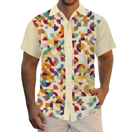 

Shirts Single Casual Turndown Summer Collar Printed Men Short Sleeve Men Shirts Mens Pajama Shirts Short Sleeve