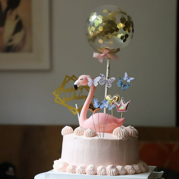 LULULION Cake Decorations for Women Black 2 Sets 6Pcs