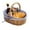 Blue, variant on syligr Wicker Woven Basket with Handle and Removable Linen Cloth Lining Storage Organizer for Bread Fruit Picnic Party Home Decor Farmhouse Style Versatile Multi-Use