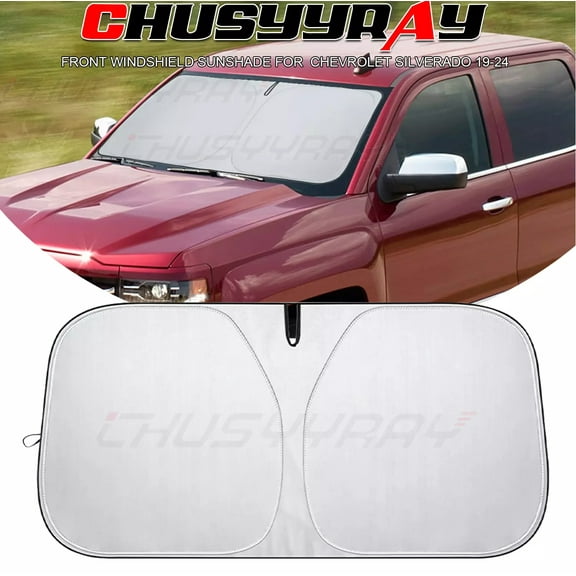 CHUSYYRAY Windshield Sunshade Sun Shade Shield Visor Block for Chevrolet Silverado 19-24