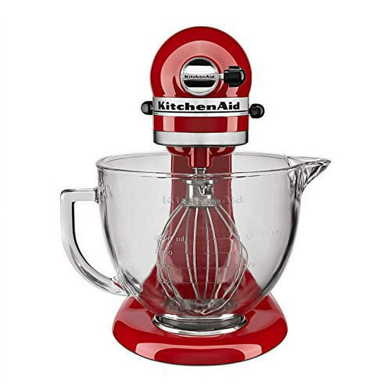 KitchenAid KSM105GBCER 5-Qt. Tilt-Head Stand Mixer with Glass Bowl and Flex  Edge Beater - Empire Red