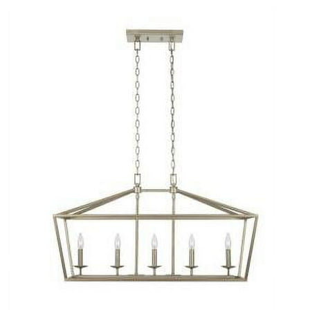 Home Decorators Weyburn 5-Light Antique Silver Caged Island Chandelier - New