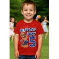 thumbnail image 2 of Paw Patrol 5 Chase Shirt Gifts for Five Years Old 5th Birthday Theme Party Toddler Kids T-Shirt 3T Red, 2 of 8