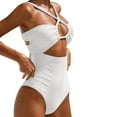 thumbnail image 4 of Kcodviy 2025 Maillot de Bain pour Femme Découpé Maillot de Bain Blanc Découpé Bikini Taille Haute Short de Boxe Maillot de Bain Robe de Bikini Rouge Bikini Bandeau, 4 of 7