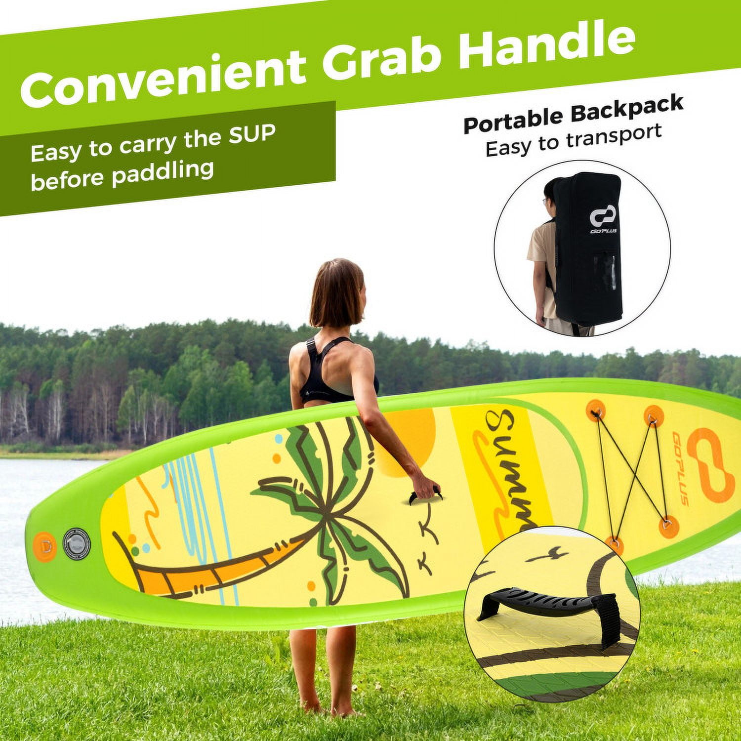 Barara King Inflatable Stand up Paddle Board iSUP Board Accessories with 3 Fins-S