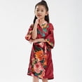 thumbnail image 4 of Kids Girls Silk Satin Robes Teen Girls Bathrobe Pajamas Baby Sleepwear Bathrobe Floral Little Big Girls Pajamas Comfort Toddler Satin Silk Nightwear Girls Robe for 2-14T, 4 of 8