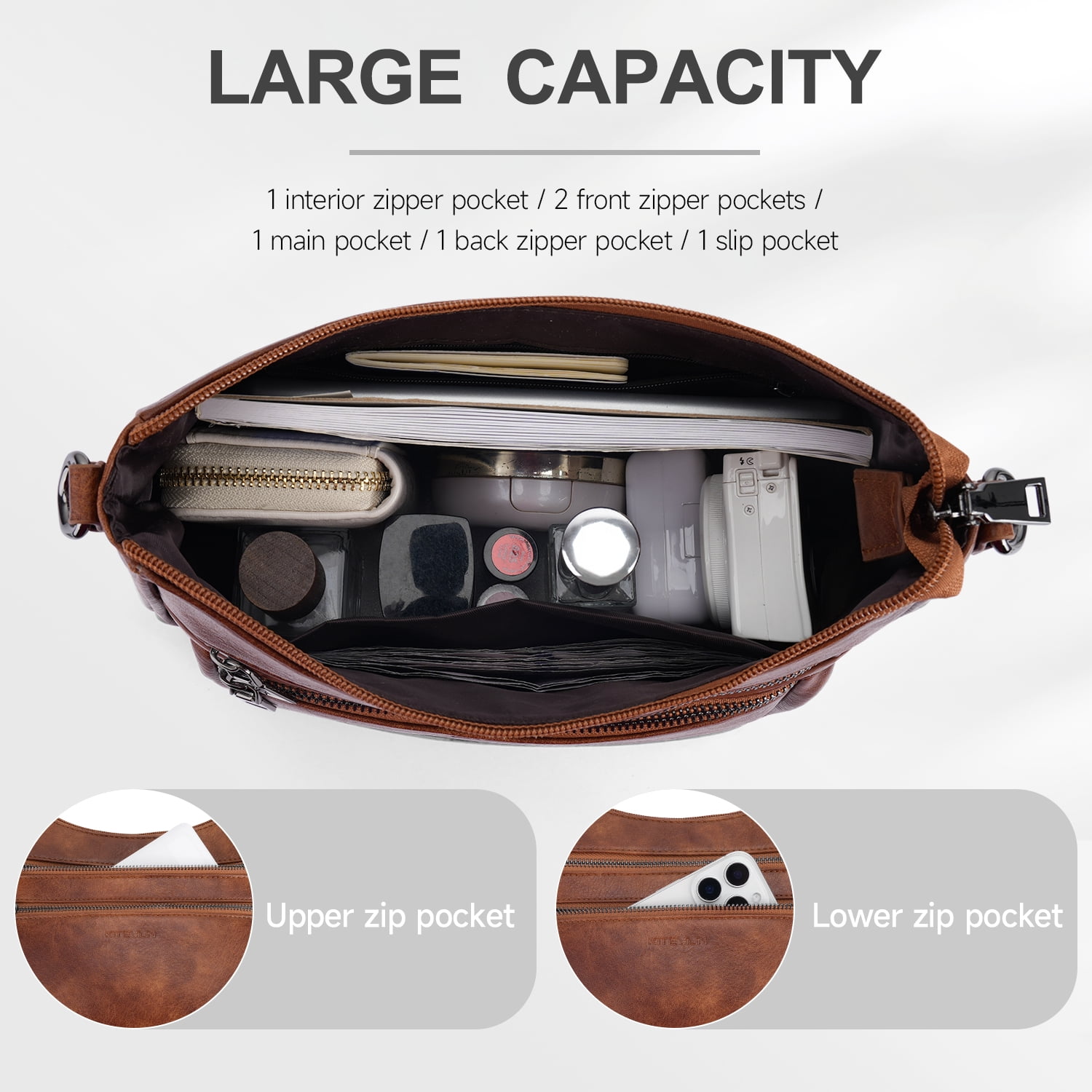 Small Crossbody Bag for Women, Cell Phone Purse Womens Shoulder Handbags Wallet Purse with Credit Card Slots Adjustable Guitar Strap