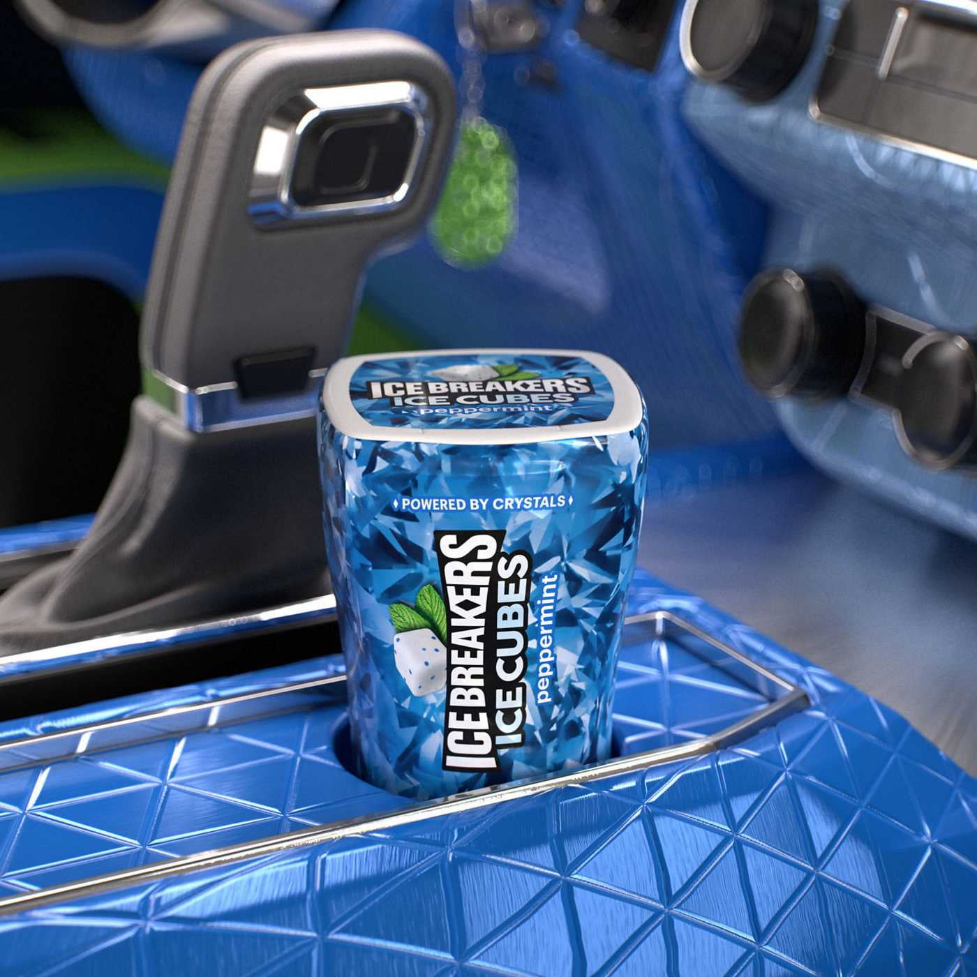 Pack of 2 Ice Breakers Ice Cubes Peppermint Sugar Free Chewing Gum, 40 pc (Package May Vary)